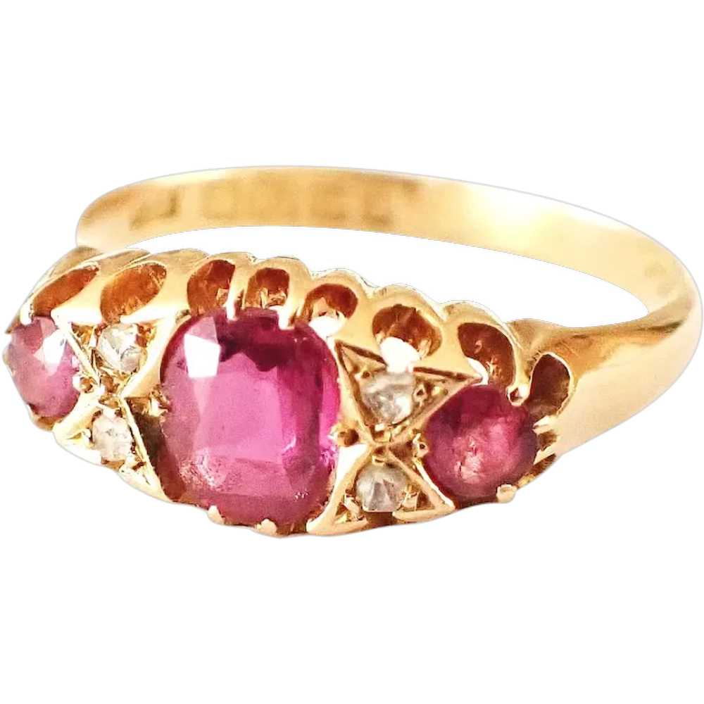 Edwardian Ruby & Diamond Ring, 18ct Gold - image 1