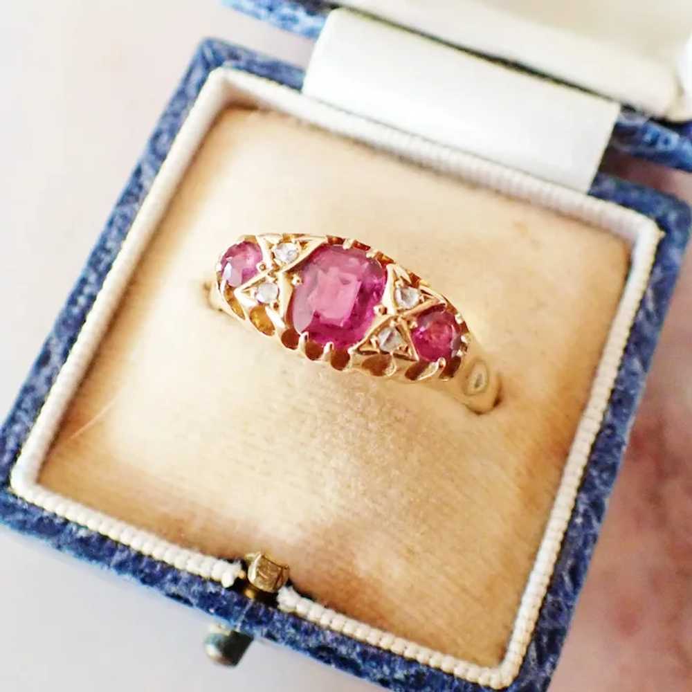 Edwardian Ruby & Diamond Ring, 18ct Gold - image 2