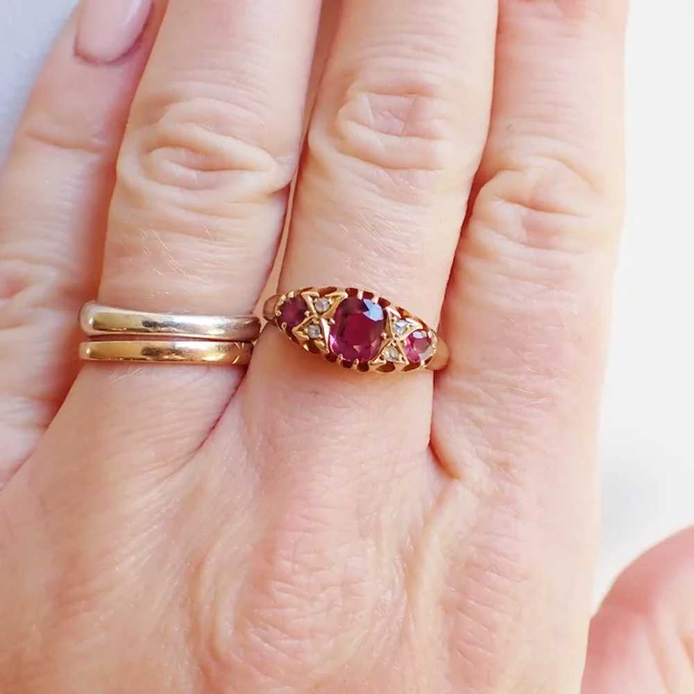 Edwardian Ruby & Diamond Ring, 18ct Gold - image 5