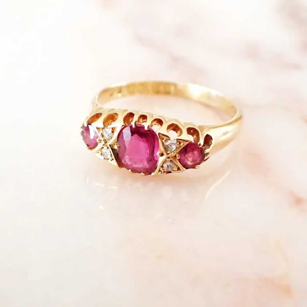 Edwardian Ruby & Diamond Ring, 18ct Gold - image 6