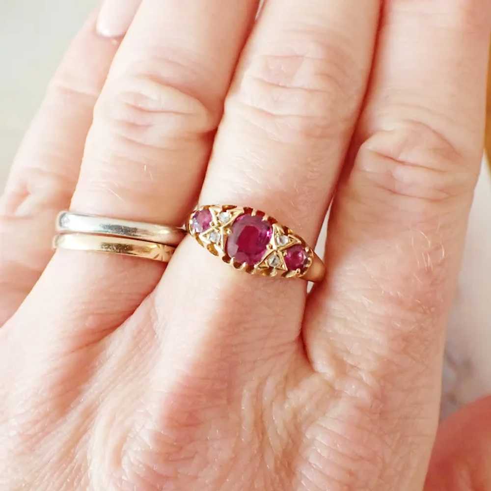 Edwardian Ruby & Diamond Ring, 18ct Gold - image 9