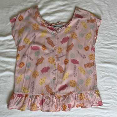 Vintags 80s Candy Print Top - image 1