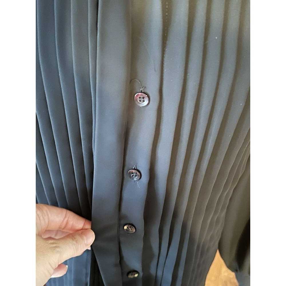 Vintage VTG Chaus Button Blouse Black Pleated Siz… - image 6