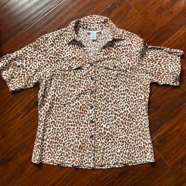 Vintage Animal Print Safari Shirt Ladies giraffe … - image 1