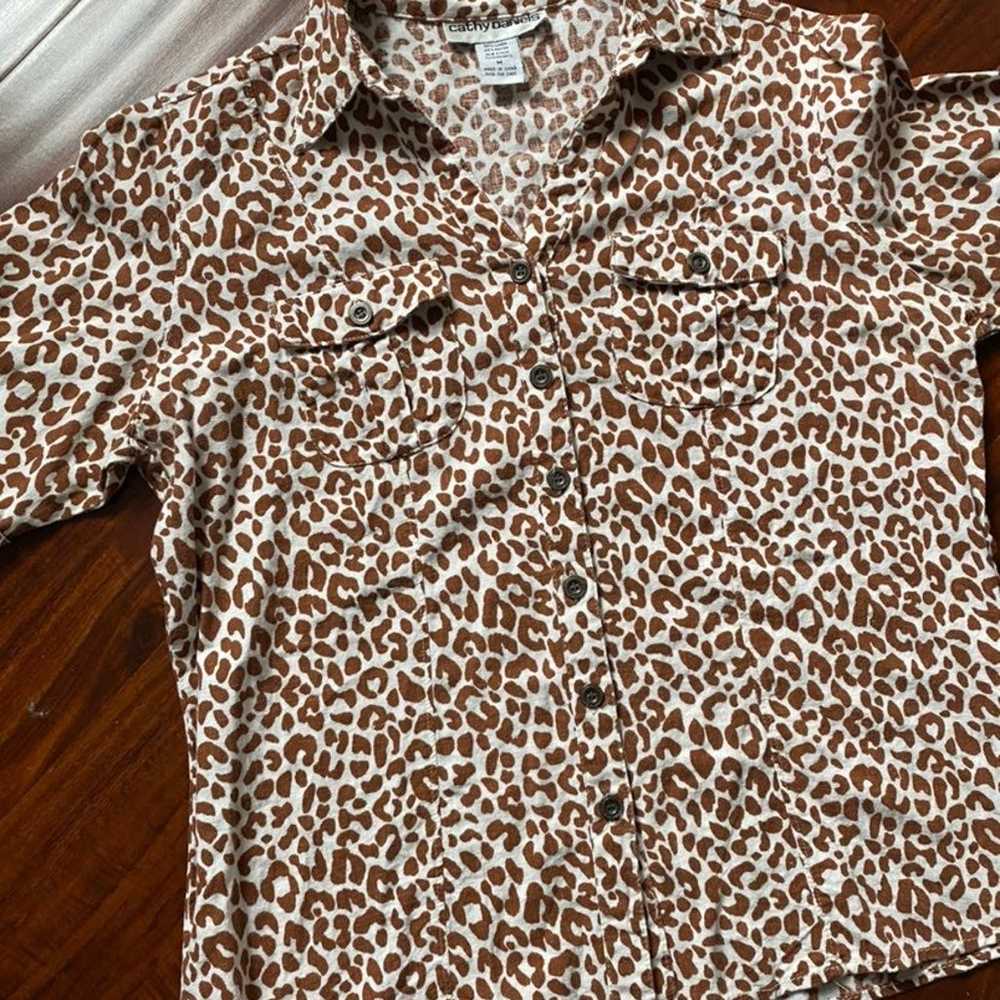 Vintage Animal Print Safari Shirt Ladies giraffe … - image 2