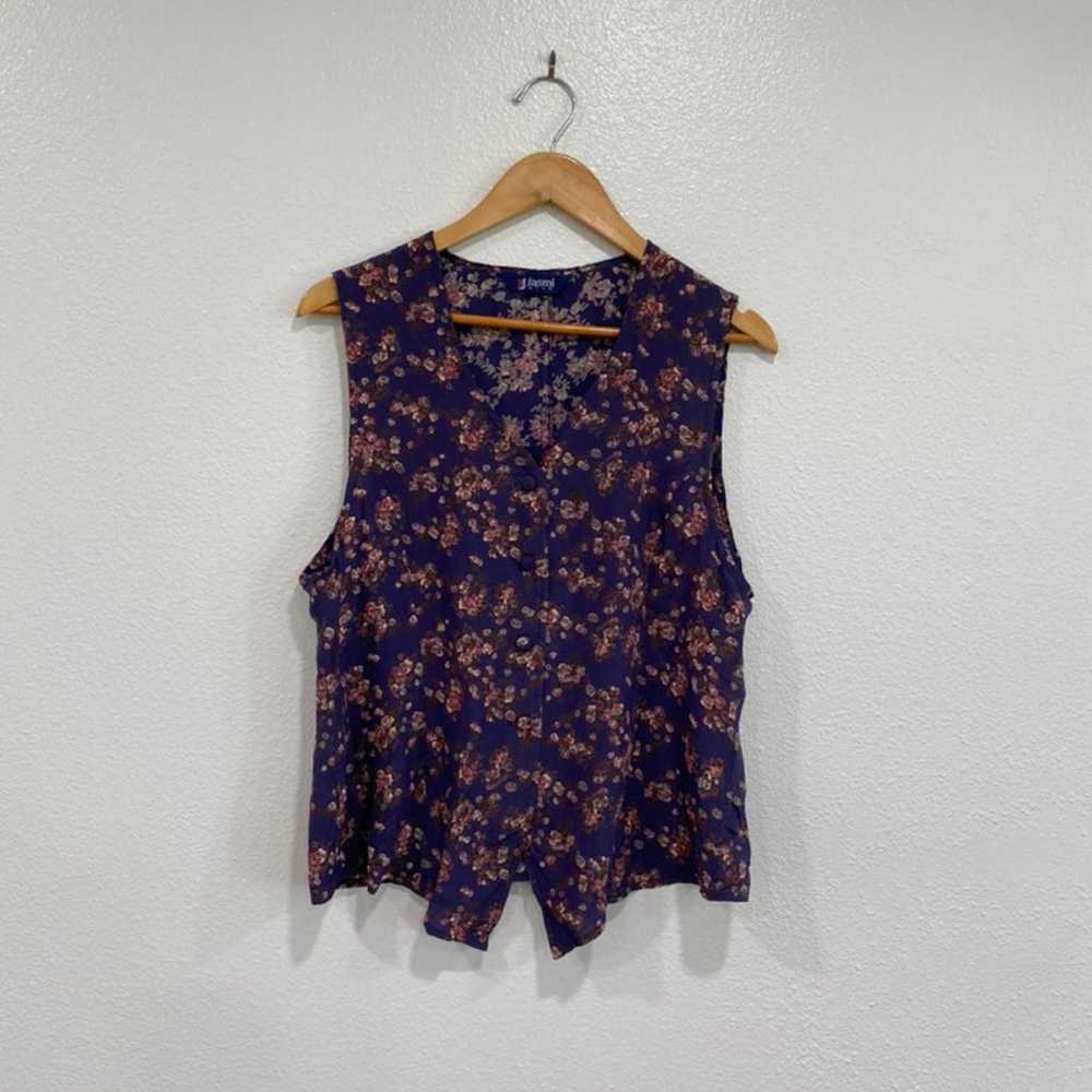 Vintage floral silk Tank - image 1