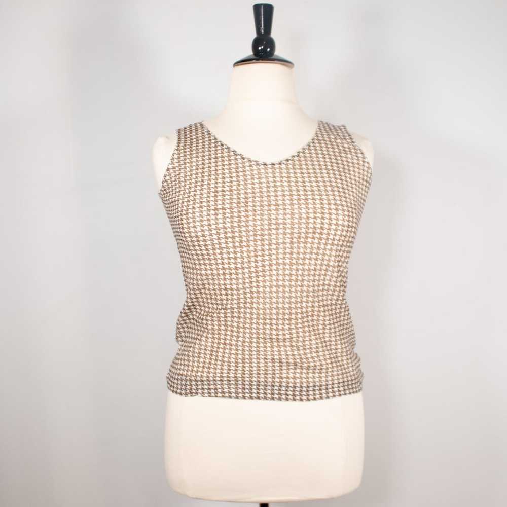 1970s Authentic Vintage Brown Houndstooth Sheer T… - image 2