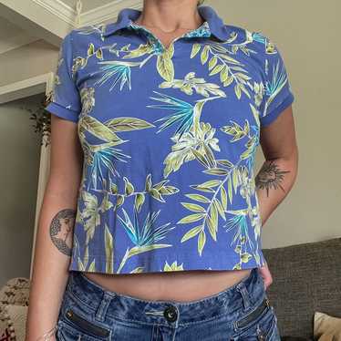 Vintage Tropical Polo T-Shirt - image 1