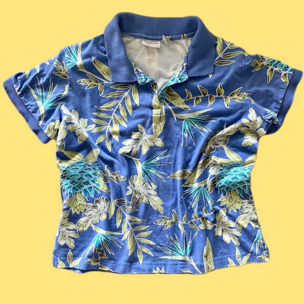 Vintage Tropical Polo T-Shirt - image 2