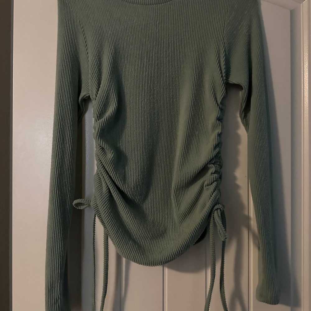 Long sleeve soft teal sweater shirt - image 4