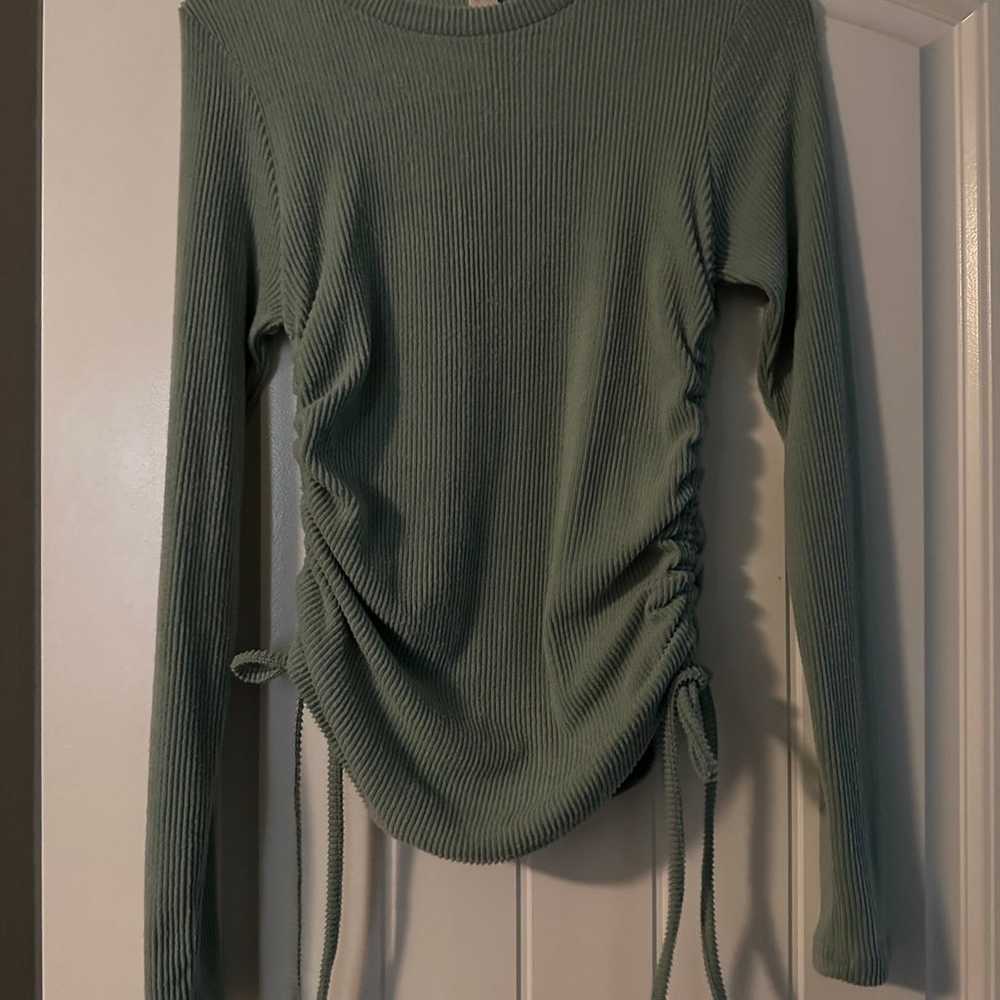 Long sleeve soft teal sweater shirt - image 5