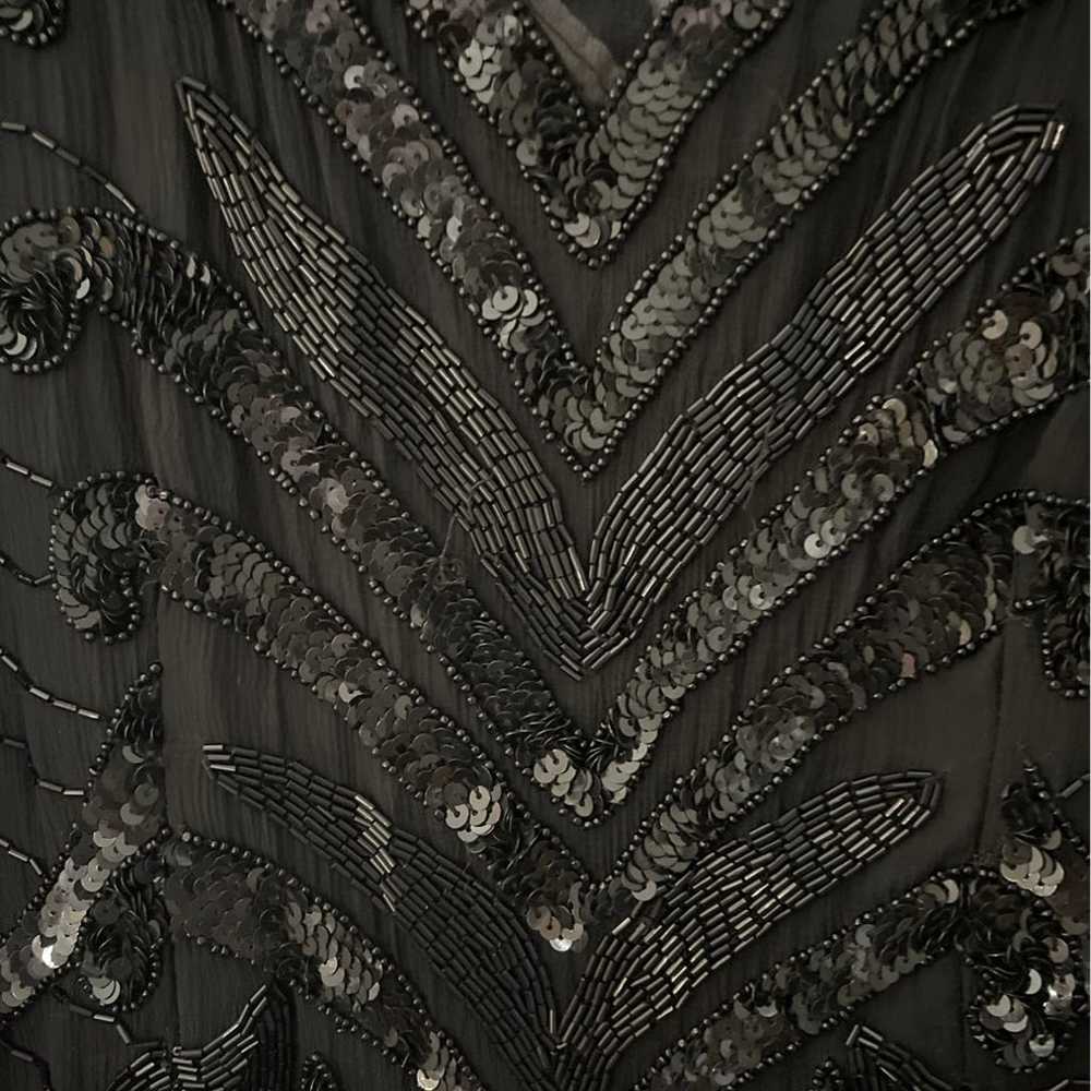 Silk beaded black dress - image 2