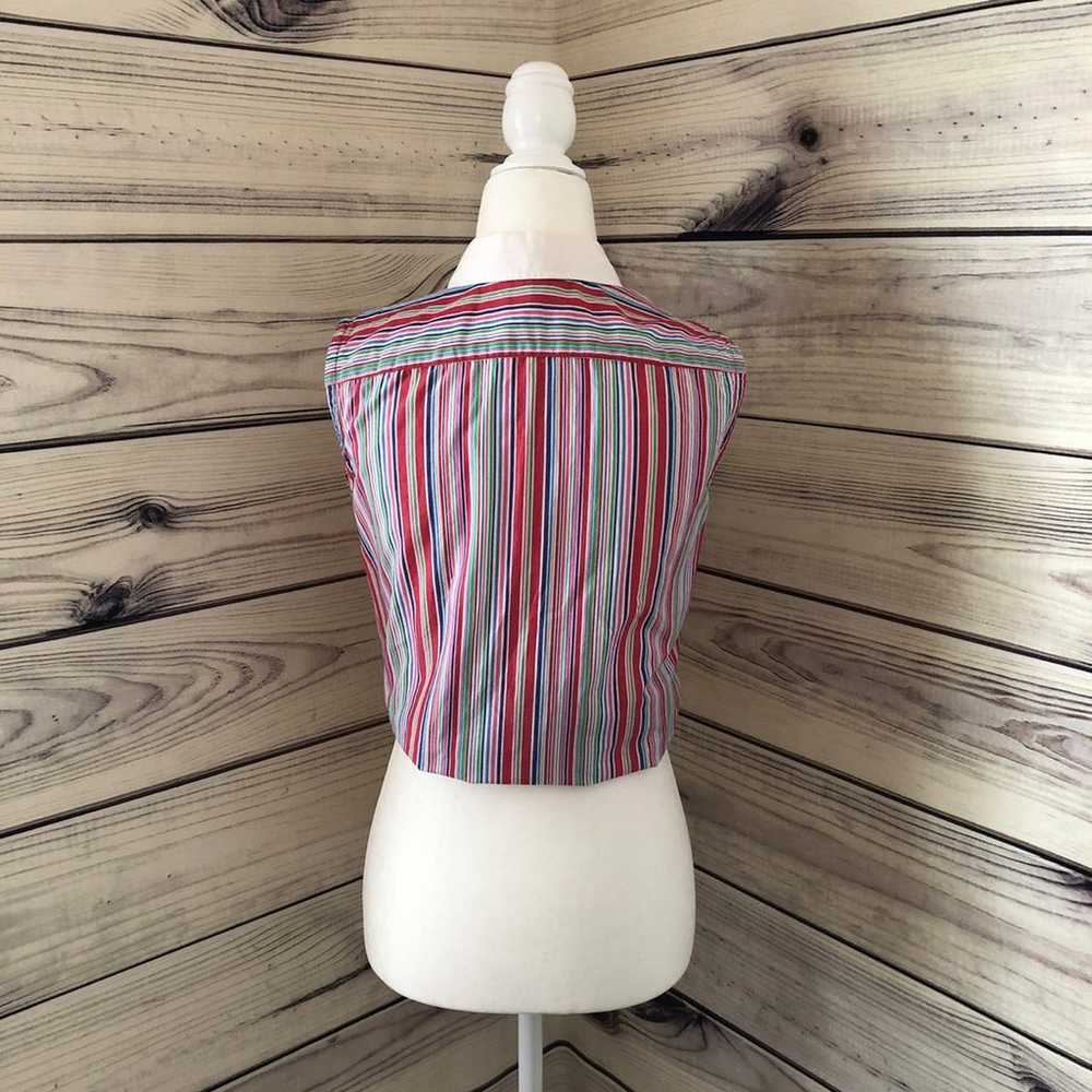 Striped Button Down Sleeveless Top - image 2