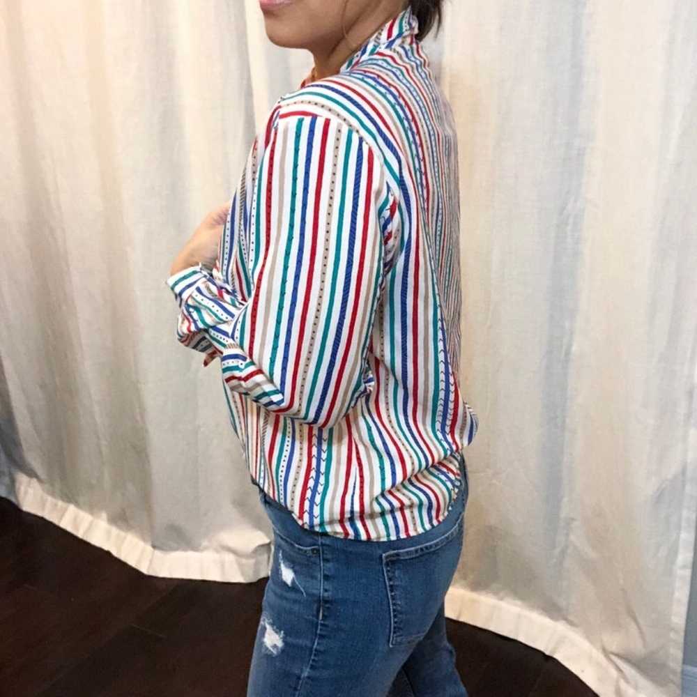 Vintage Rainbow Button Down Blouse - image 2