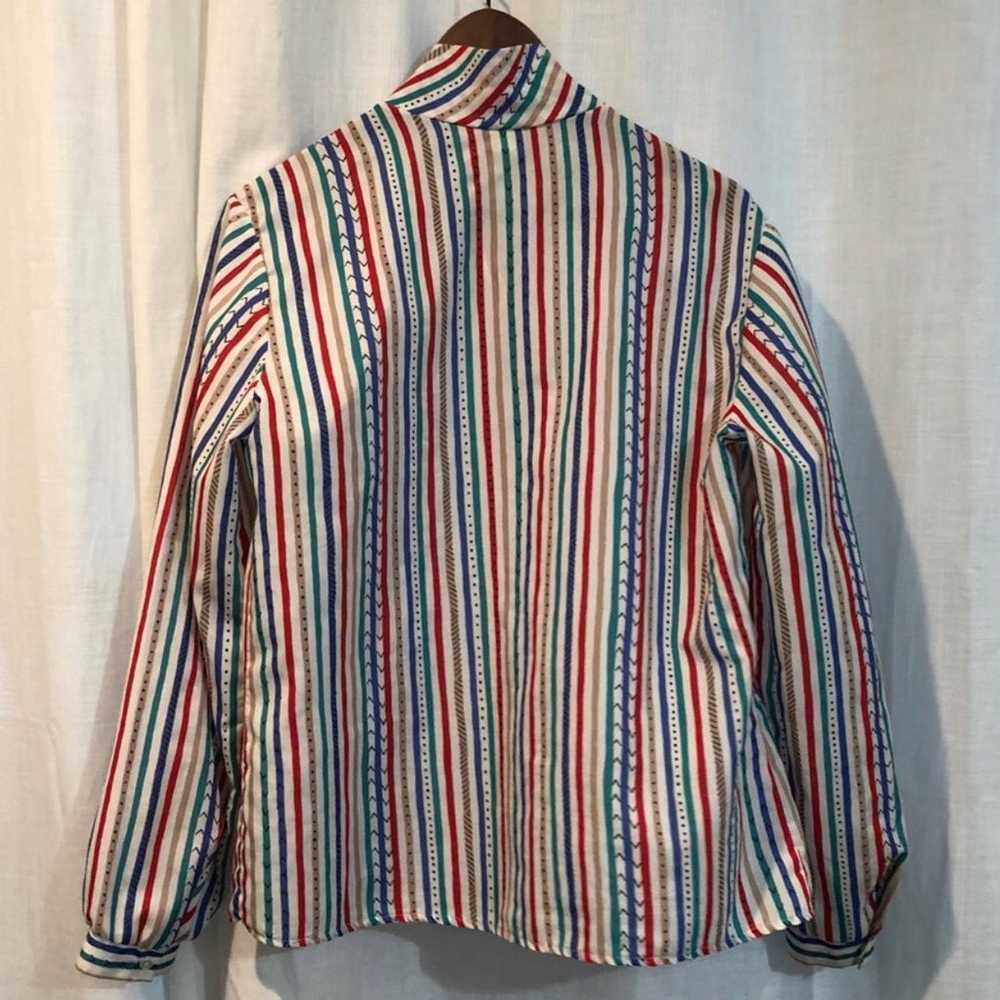 Vintage Rainbow Button Down Blouse - image 7