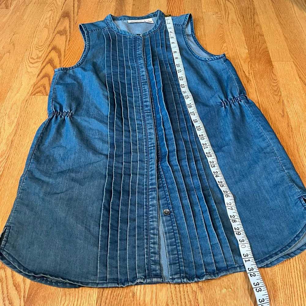 Vintage DKNY Pleated Blue Denim Button Tank Tunic… - image 6