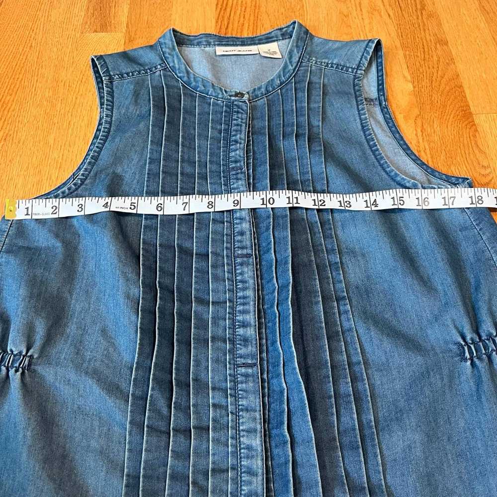 Vintage DKNY Pleated Blue Denim Button Tank Tunic… - image 7