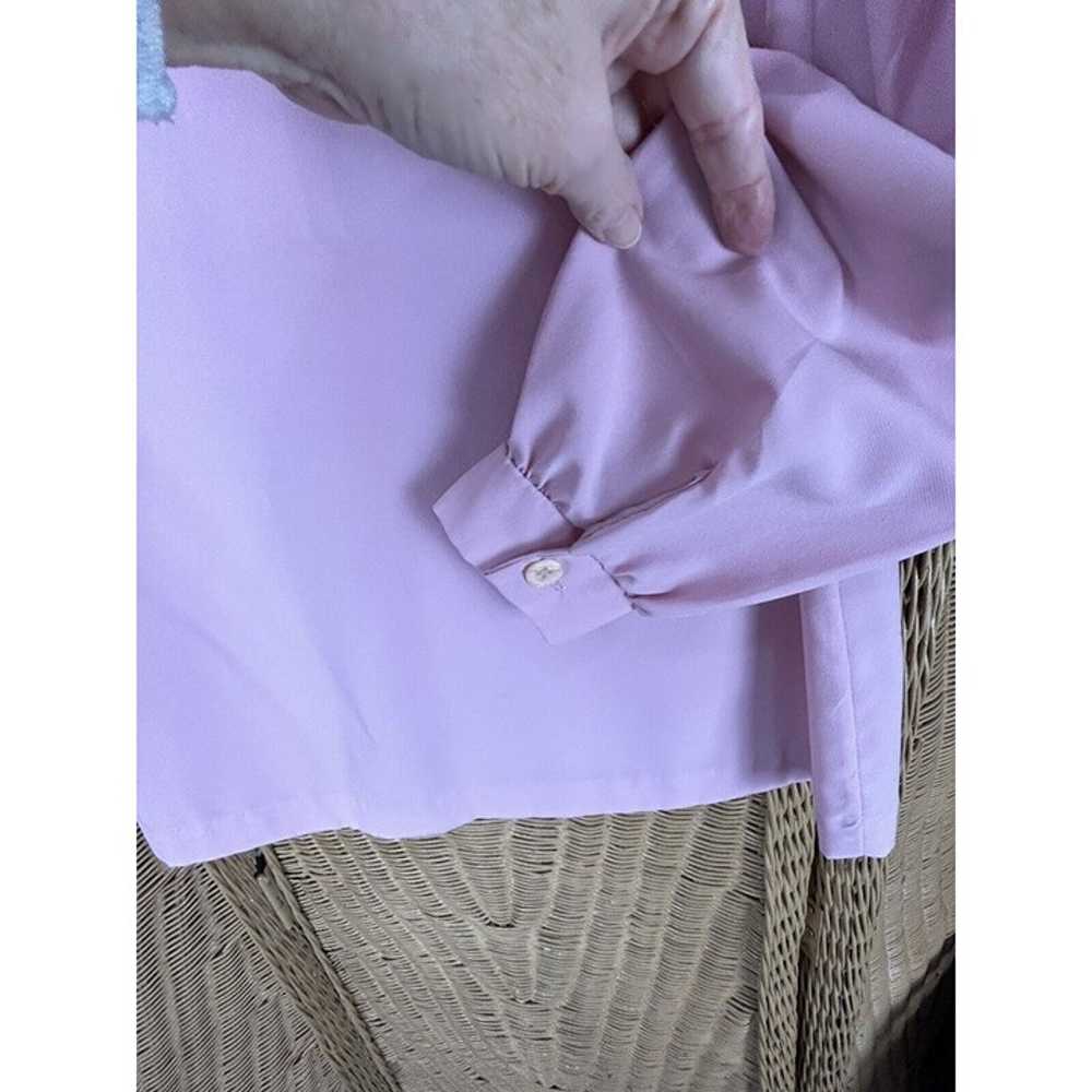 vintage womens blouse ruffled pink medium 1970’s - image 4