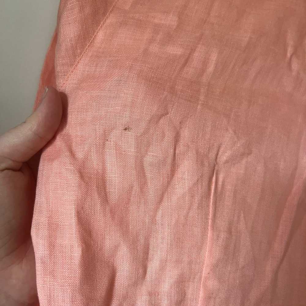 Edward Woman 100% Irish Linen Shirt Size M Pink O… - image 6