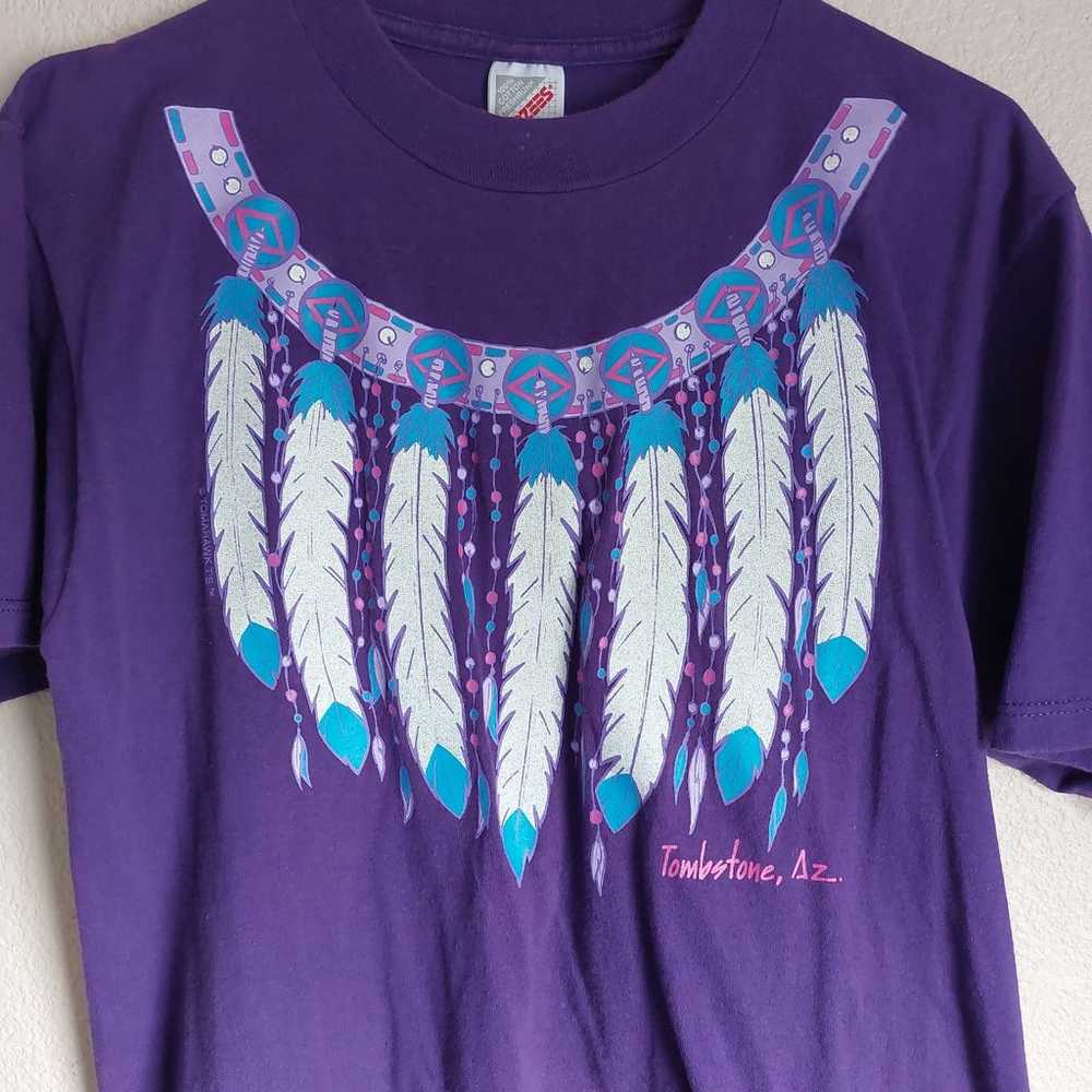 #Vintage Made In USA American Indian Themed Jerze… - image 2