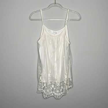 Charming Charlie white lace layered tank top