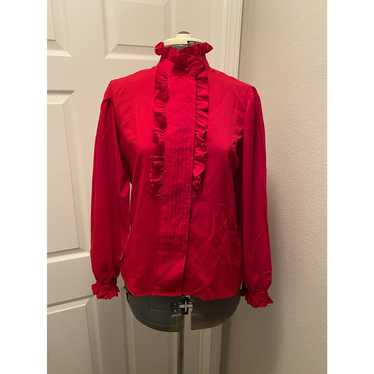 Vintage Red 80s Blouse - image 1
