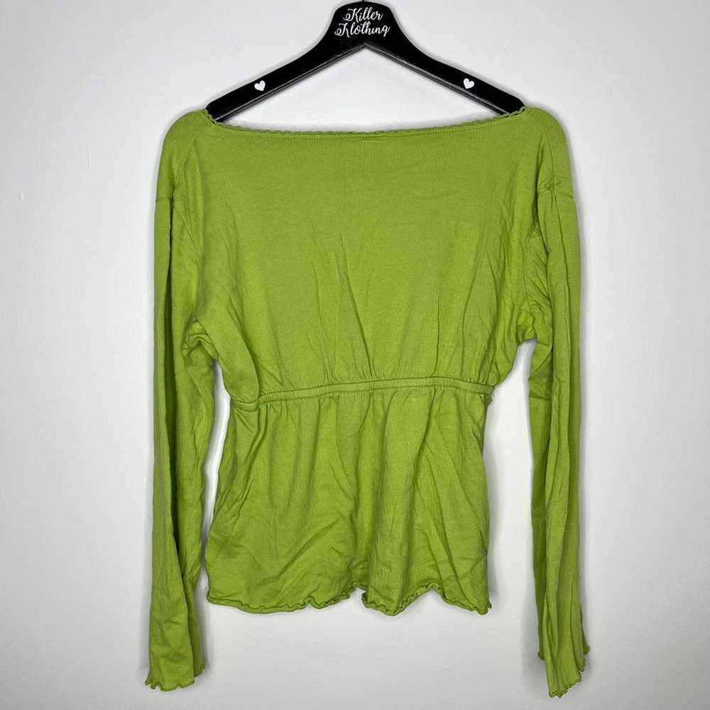 Vintage Green Flare Peplum Blouse - image 2