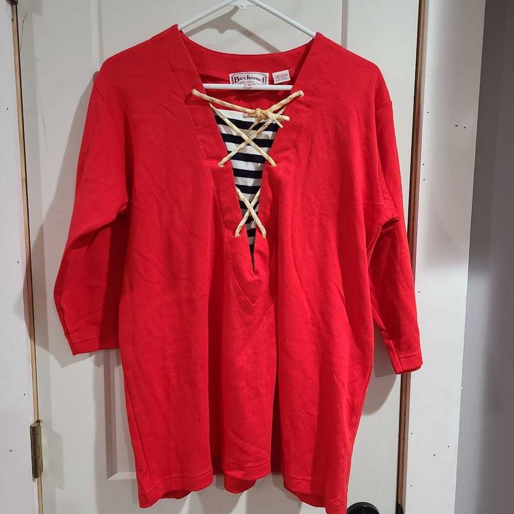 Vintage Bechamel Casual Red Nautical shirt and pa… - image 2