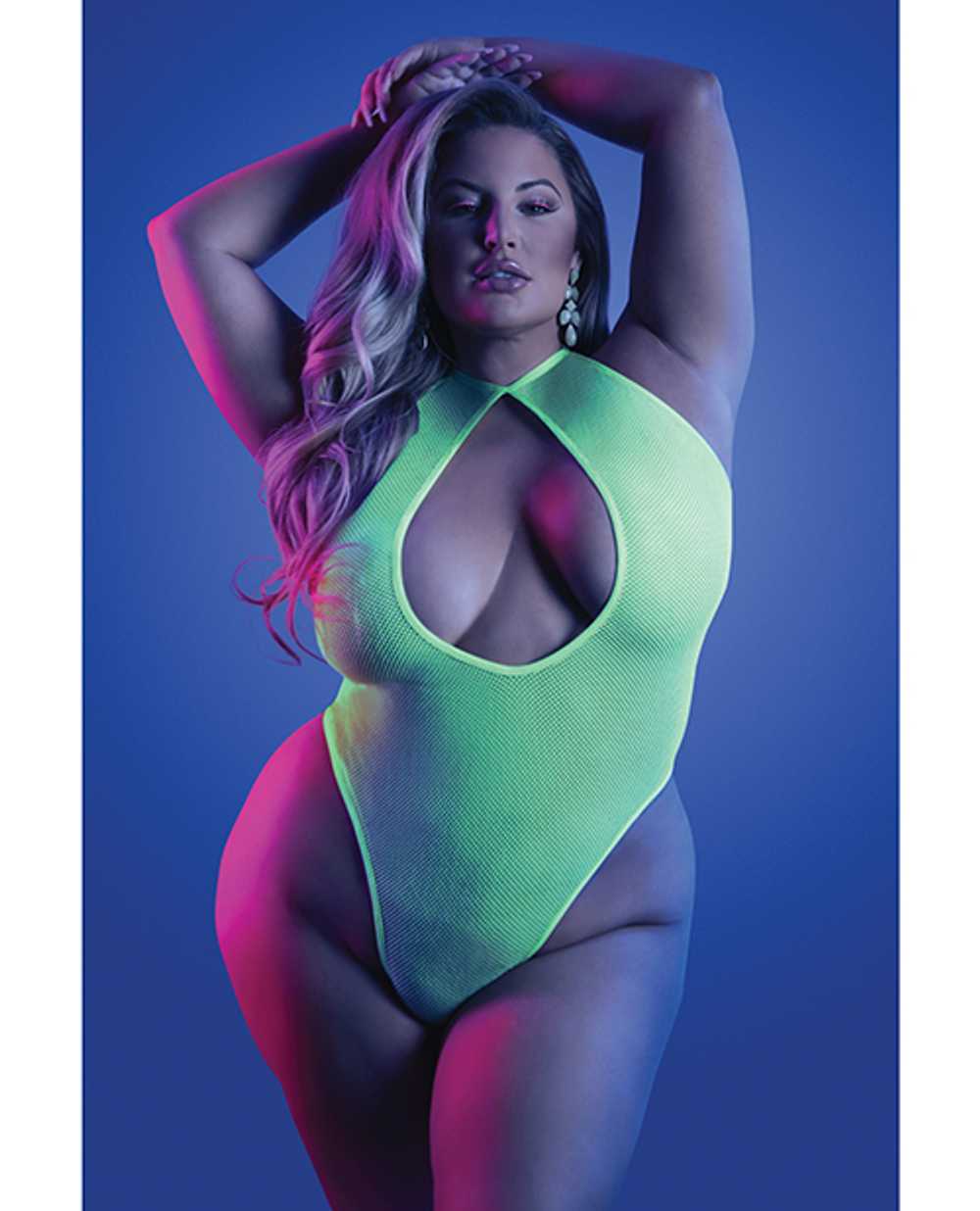 Glow Nocturnal Halter Teddy Neon Chartreuse - image 1