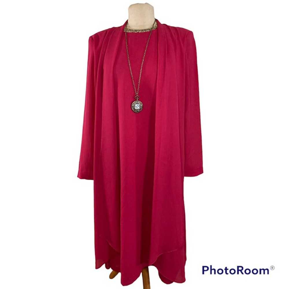 Vintage Hot Pink Cape Dress - image 1