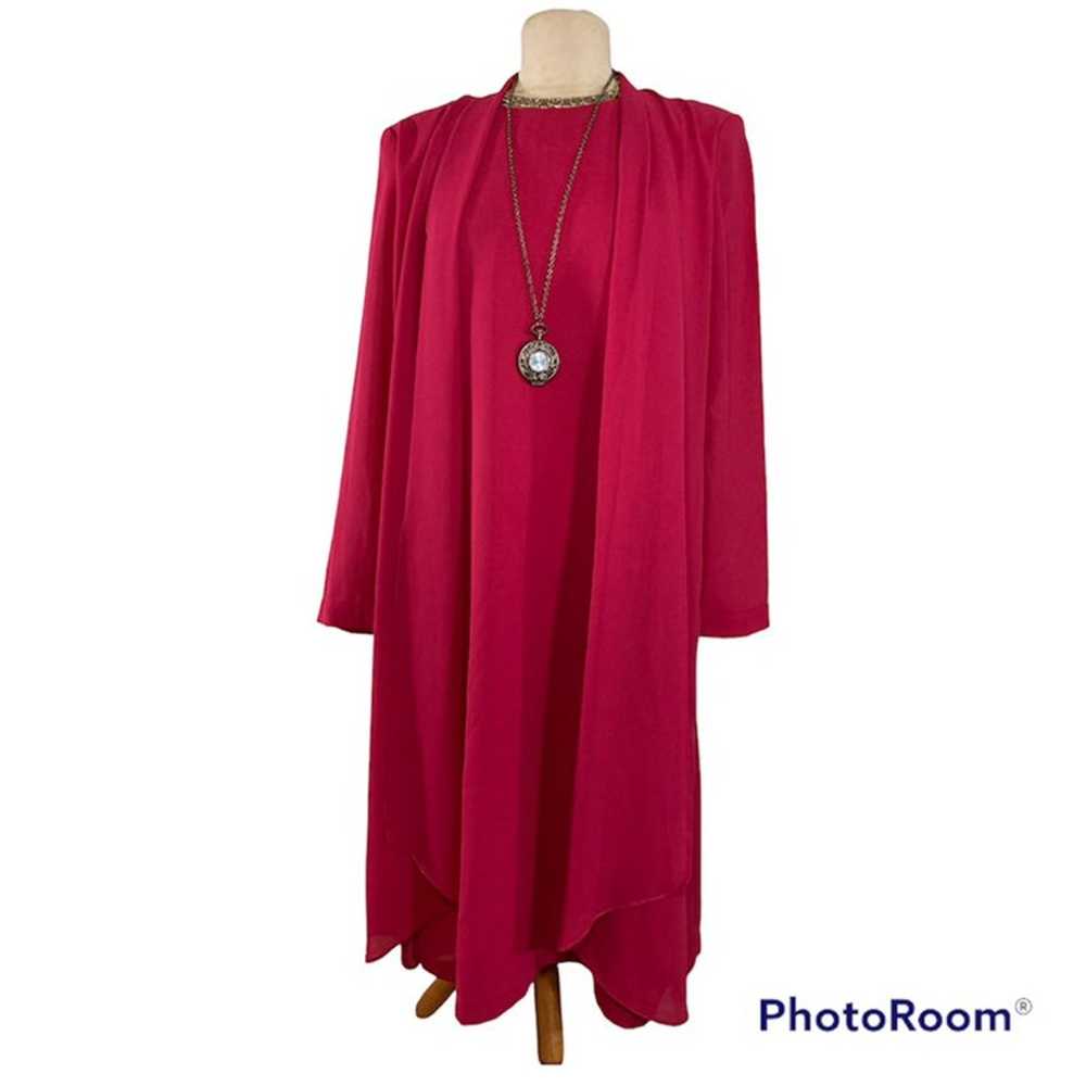 Vintage Hot Pink Cape Dress - image 5