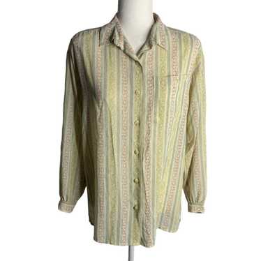 Vintage Liz Claiborne Button Up Shirt M Petite Mu… - image 1