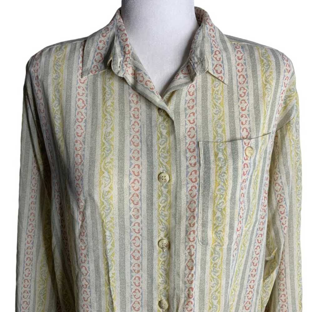 Vintage Liz Claiborne Button Up Shirt M Petite Mu… - image 2
