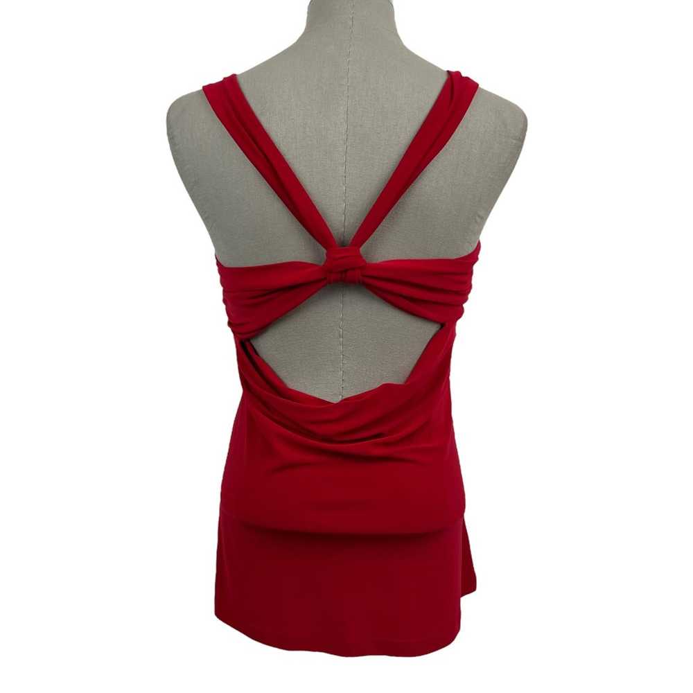 90s Y2K Cherry Red Top Cut Out Backless Strappy C… - image 1