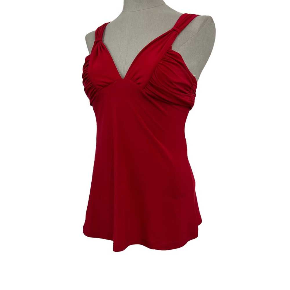 90s Y2K Cherry Red Top Cut Out Backless Strappy C… - image 3