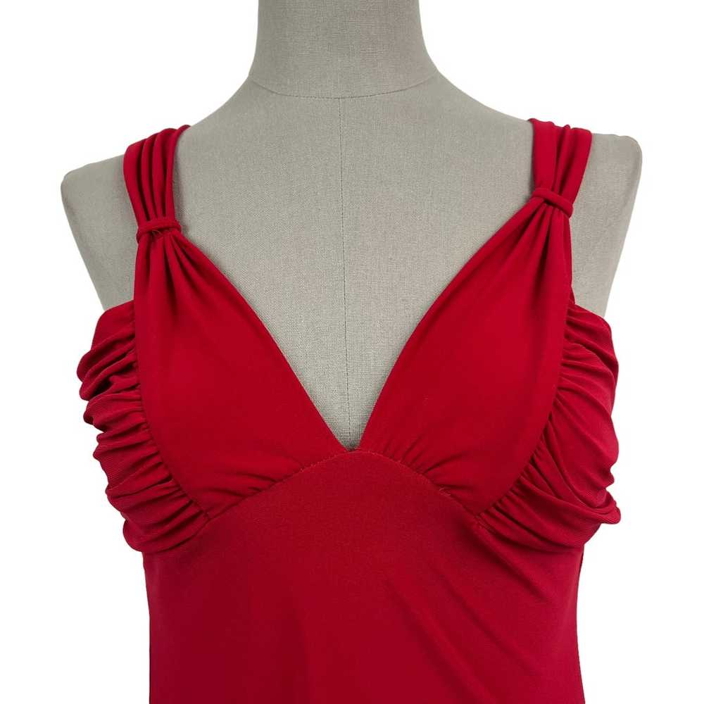 90s Y2K Cherry Red Top Cut Out Backless Strappy C… - image 4