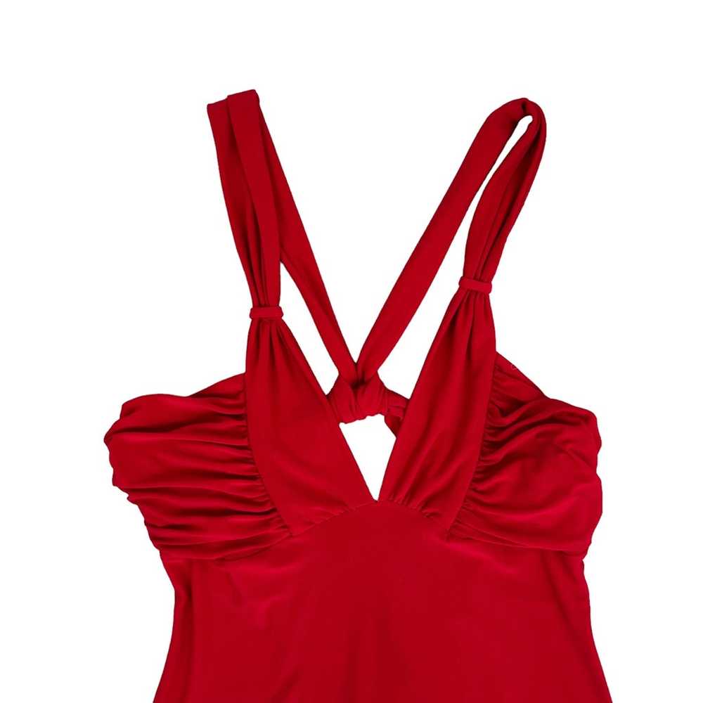 90s Y2K Cherry Red Top Cut Out Backless Strappy C… - image 6