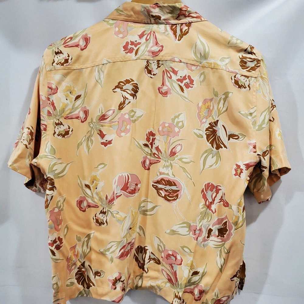 Vintage 90's Pusser's West Indies Tan Floral Silk… - image 6