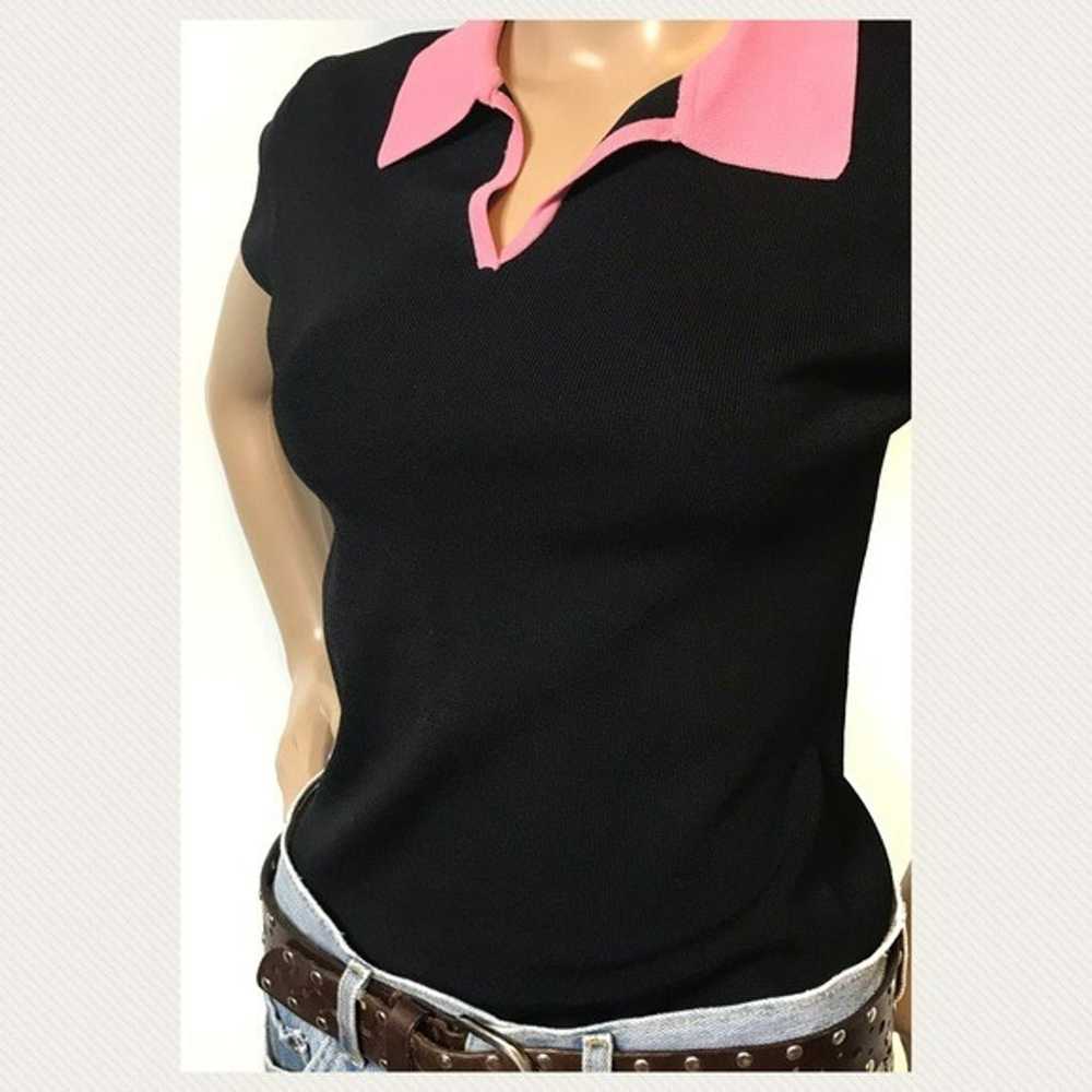 Vintage Short Sleeve Stretch Top M - image 2