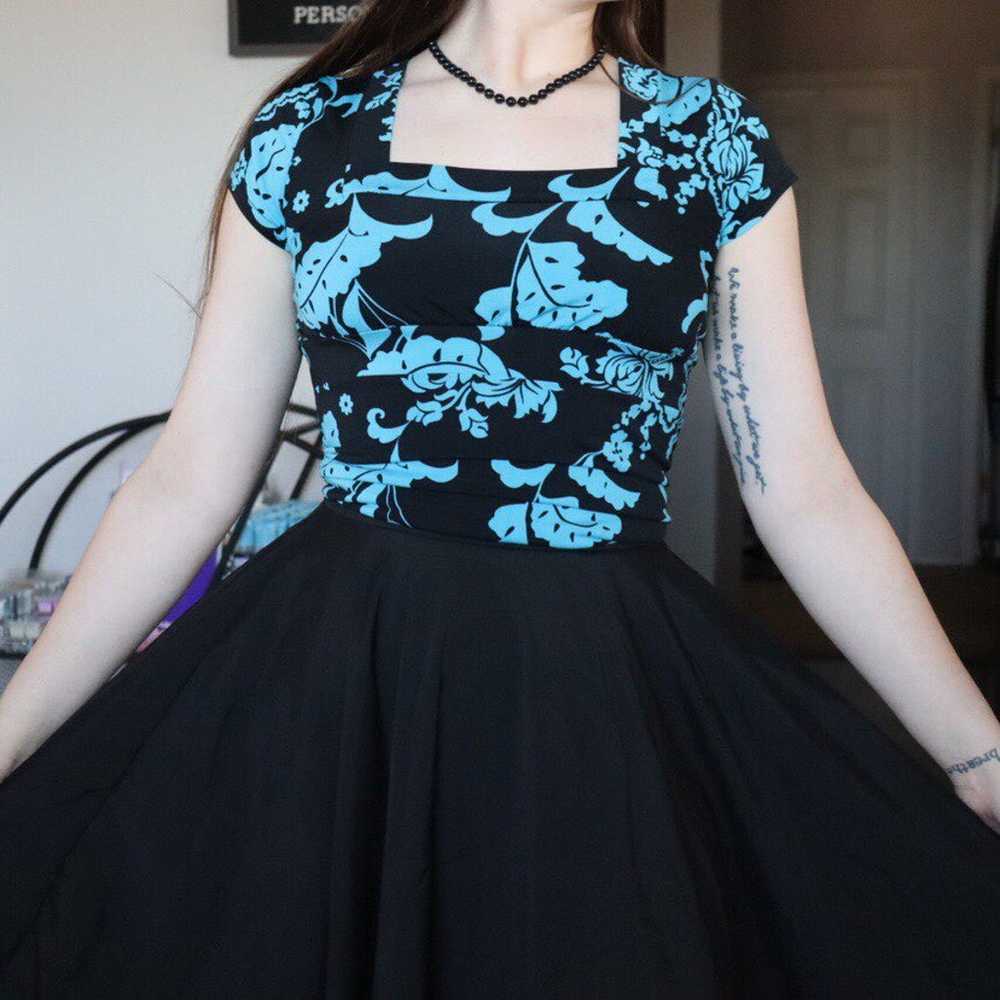 Blue/Black Formal Top W/ Cute Design - image 2