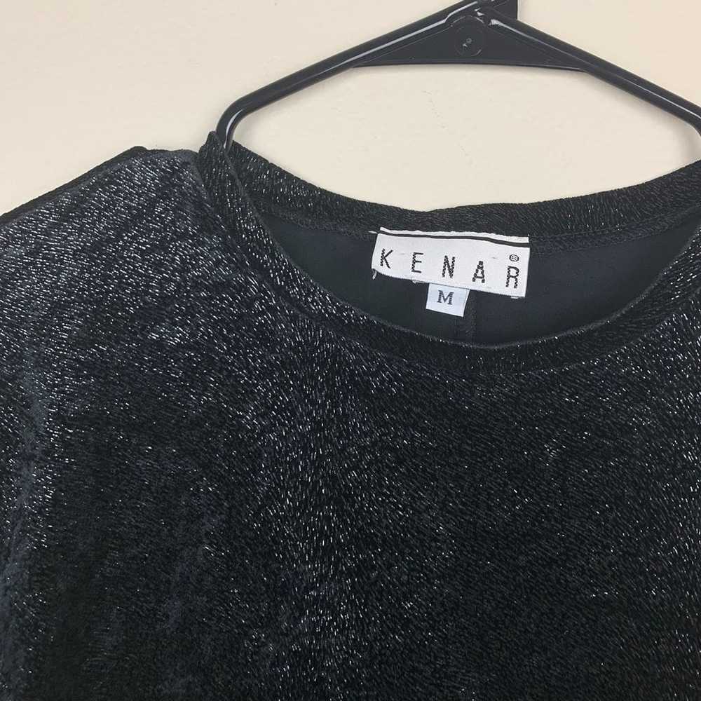 VINTAGE rare Short Sleeve Black Crop Top - image 5