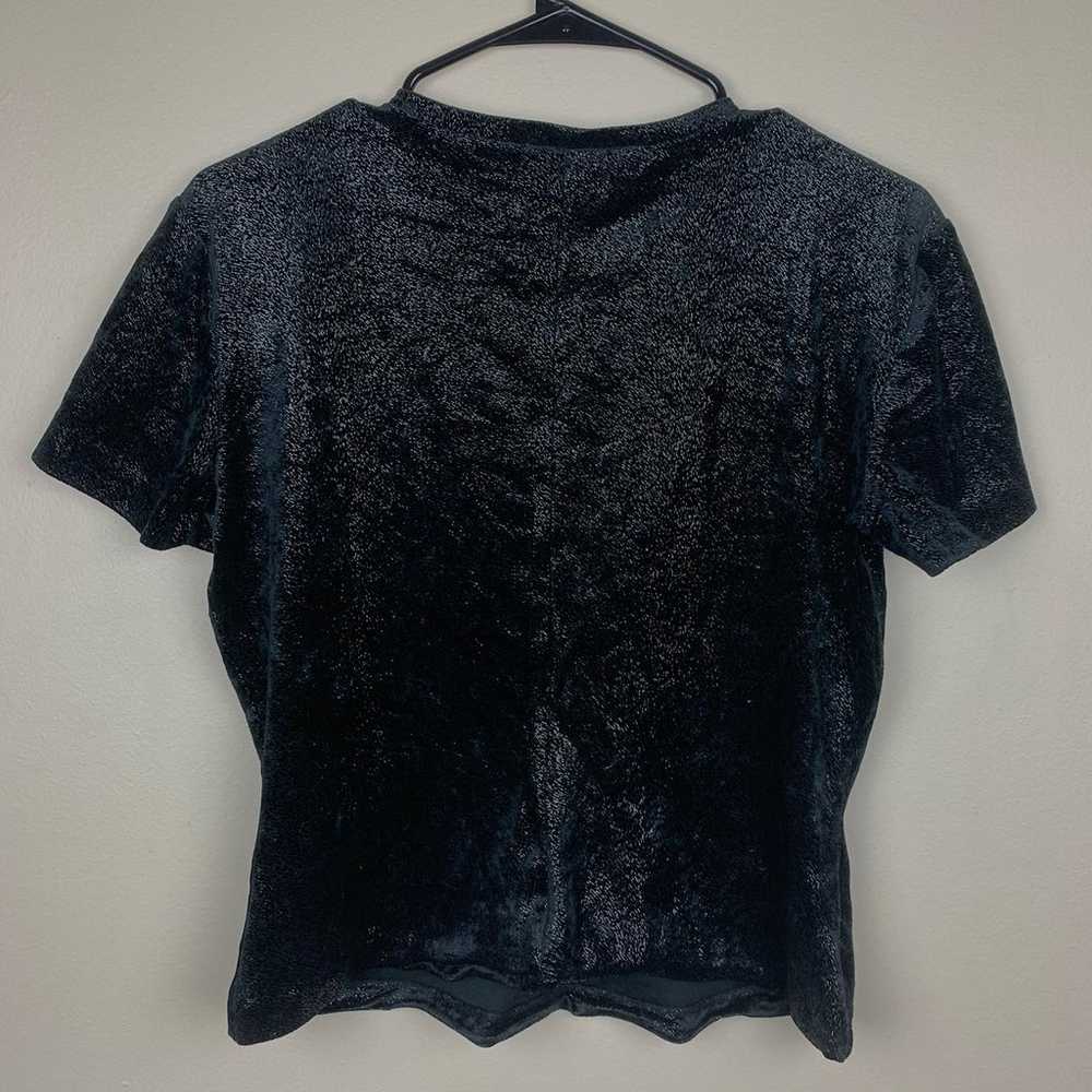 VINTAGE rare Short Sleeve Black Crop Top - image 7