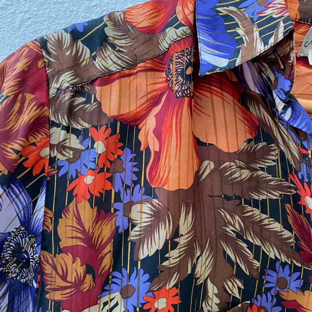 Vintage 80s floral silk blouse - image 5