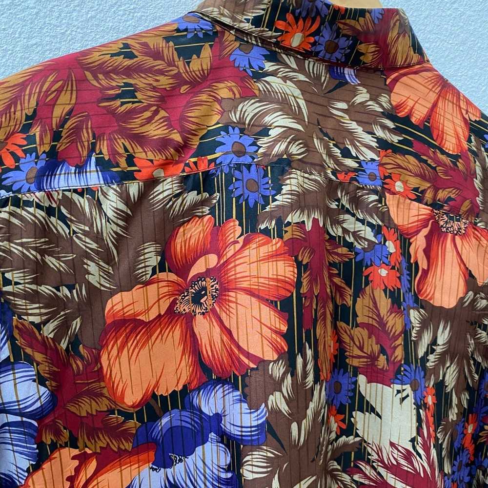 Vintage 80s floral silk blouse - image 7