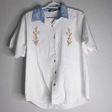Zoey & beth embroidered floral button down - image 1