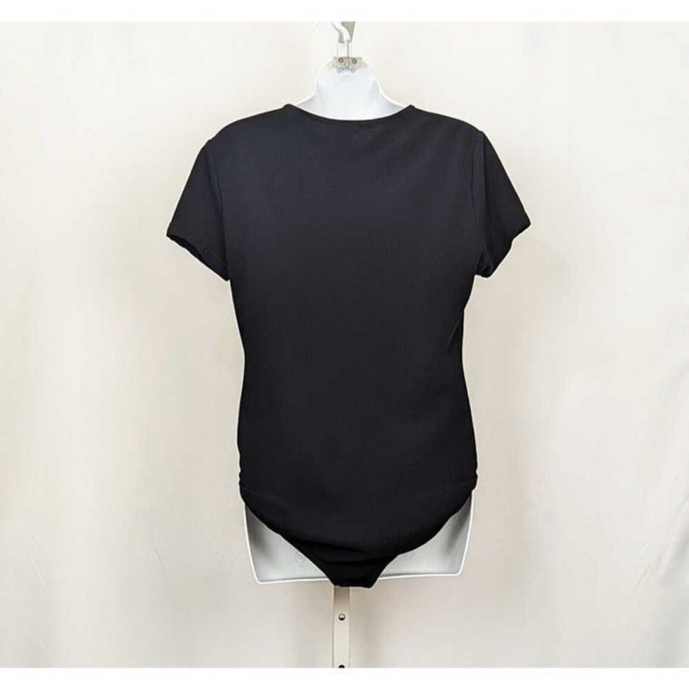 Vintage 90s Bodysuit Black Short Sleeve Misses Si… - image 3