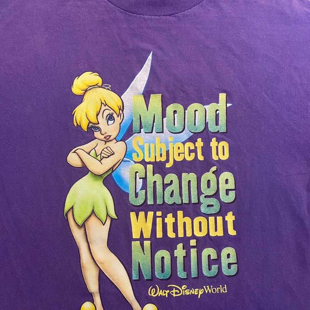 Vintage 1990s Disney Womens Tinker Bell Faded Shi… - image 3