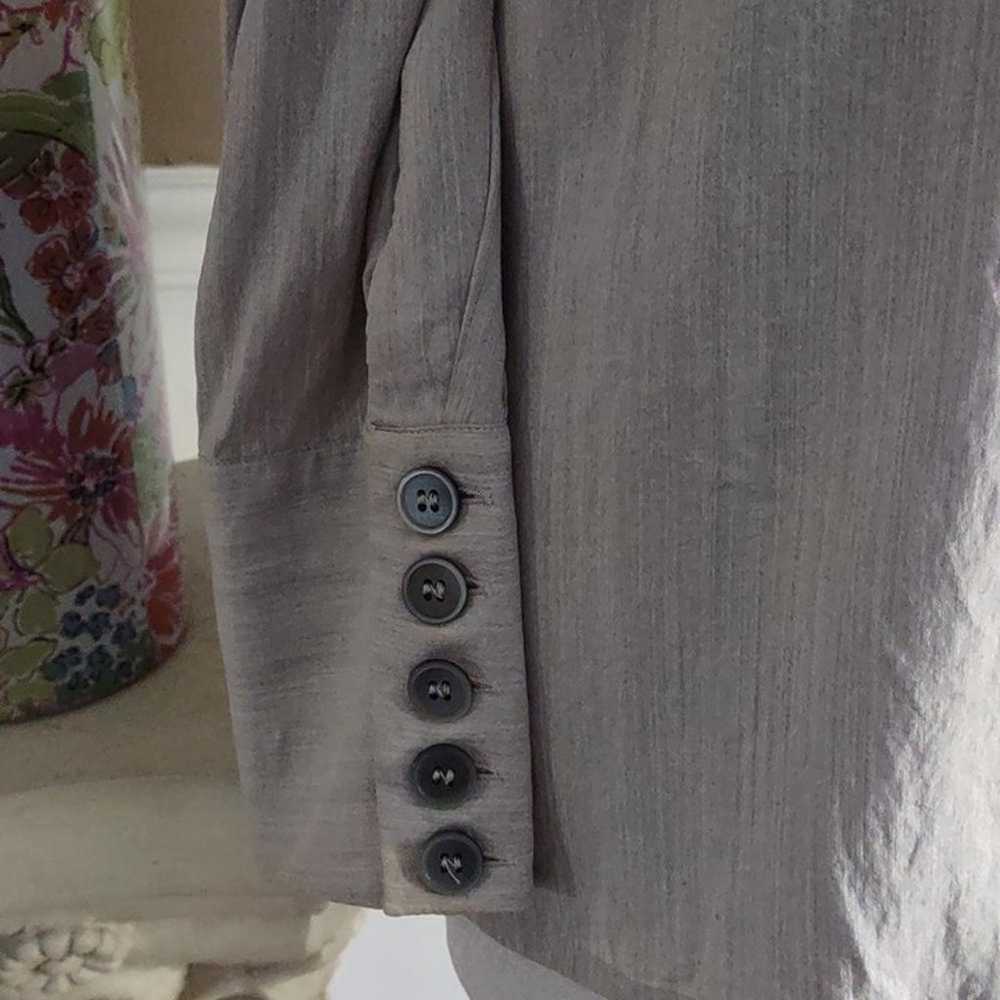 Laurel Czech made gray taupe silk button down blo… - image 4