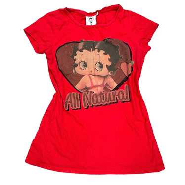 Betty Boop Heart Graphic Red T-shirt - image 1