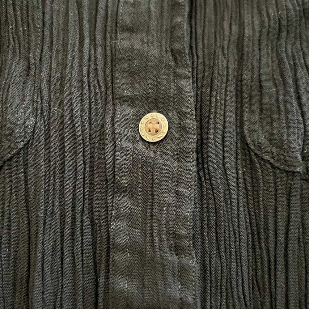 Vintage Options Melrose black crepe button down t… - image 3